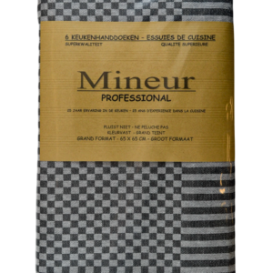 MINEUR Professional 65 x 65 - zwart - Ingepakt  6 stuks